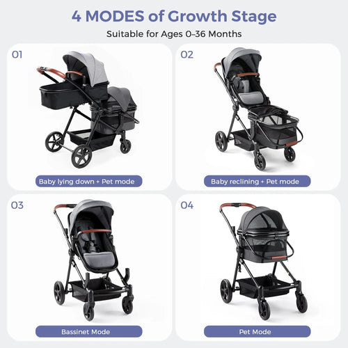 Momfann 3-in-1 Stroller Wagon for Kids & Pets
